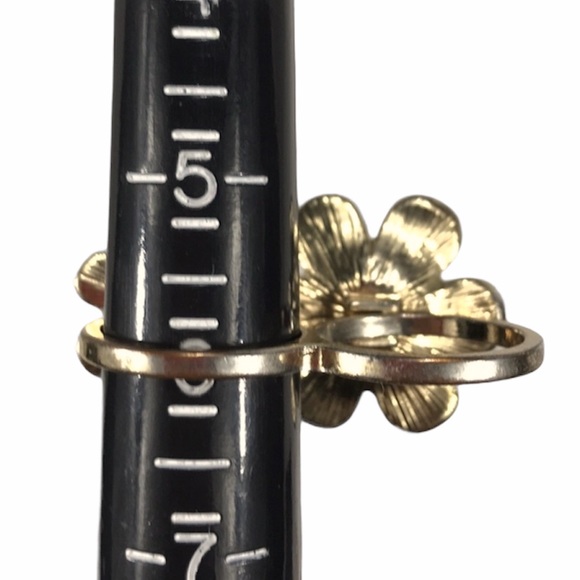 Faux Pearl Double Ring, Gold Tone, Cream - Picture 8 of 9